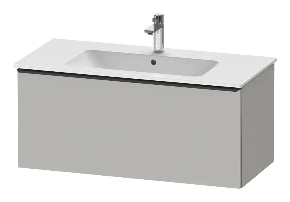 Duravit D-Neo Waschtischunterschrank mit 1 Auszug Griff Diamantschwarz Matt 1010 x 440 x 462 mm - Betongrau Matt Schneller Versand