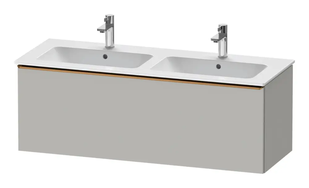 Top-Seller Duravit D-Neo Waschtischunterschrank für 2 Becken mit 1 Auszug Griff Bronze Gebürstet 1280 x 440 x 462 mm - Betongrau Matt