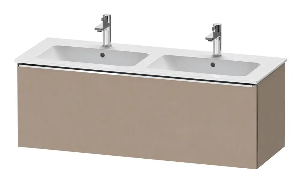 Beliebt Duravit D-Neo Waschtischunterschrank für 2 Becken mit 1 Auszug Griff Chrom Hochglanz 1280 x 440 x 462 mm - Leinen Matt
