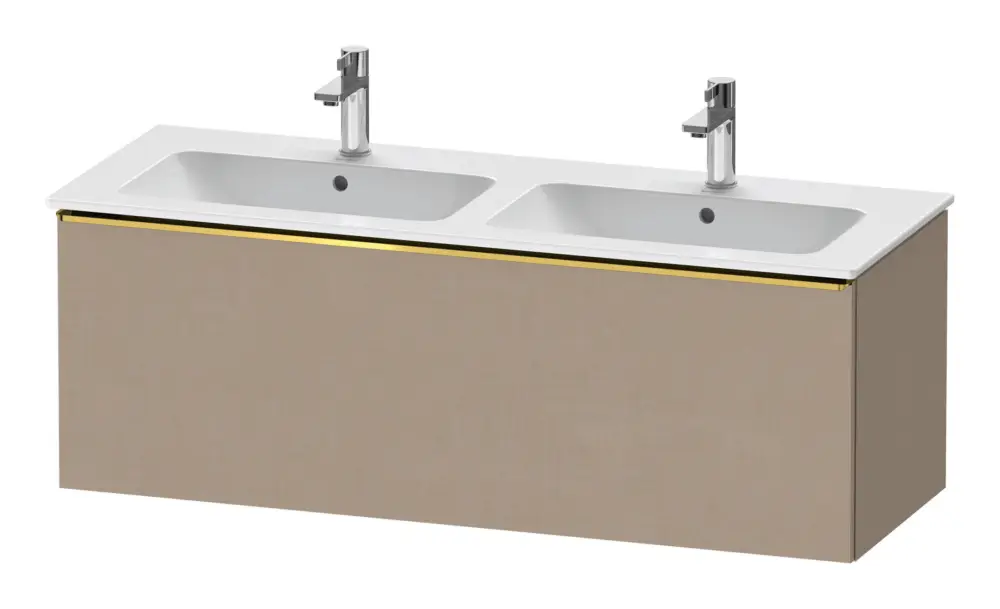 Duravit D-Neo Waschtischunterschrank für 2 Becken mit 1 Auszug Griff Gold Poliert 1280 x 440 x 462 mm - Leinen Matt Preiswert