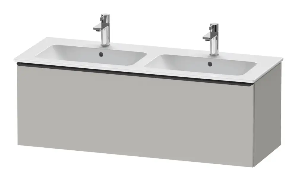 Direktkauf Duravit D-Neo Waschtischunterschrank für 2 Becken mit 1 Auszug Griff Diamantschwarz Matt 1280 x 440 x 462 mm - Betongrau Matt