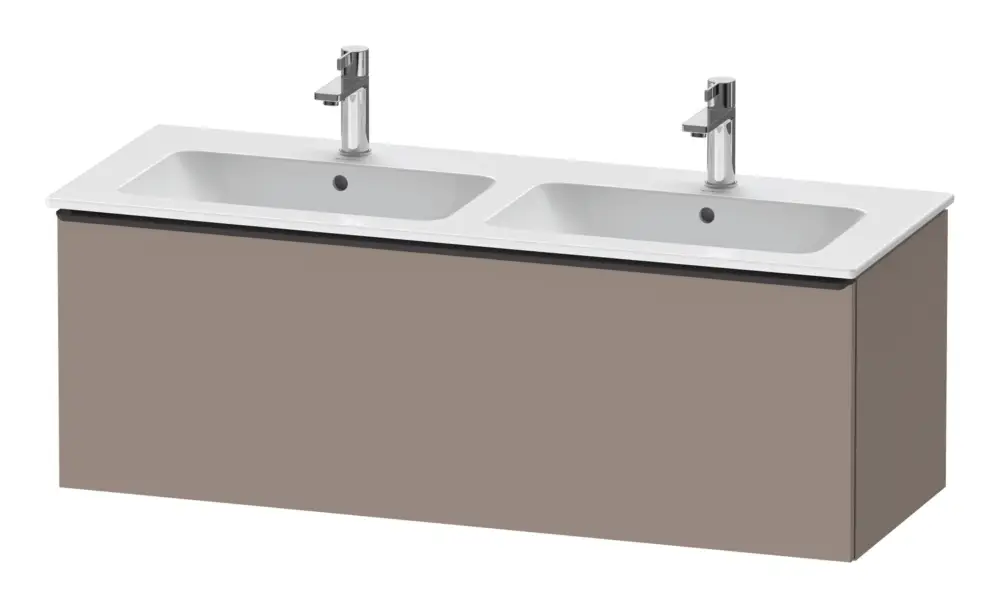 Duravit D-Neo Waschtischunterschrank für 2 Becken mit 1 Auszug Griff Diamantschwarz Matt 1280 x 440 x 462 mm - Basalt Matt Schnäppchen