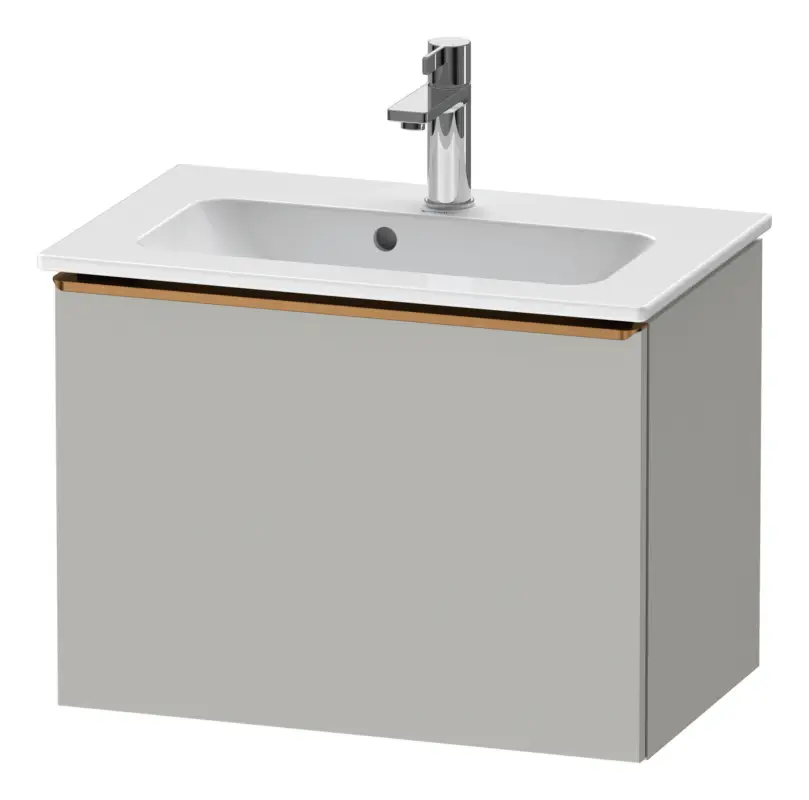 Letzte Chance Duravit D-Neo Waschtischunterschrank mit 1 Auszug Griff Bronze Gebürstet 610 x 440 x 372 mm - Betongrau Matt