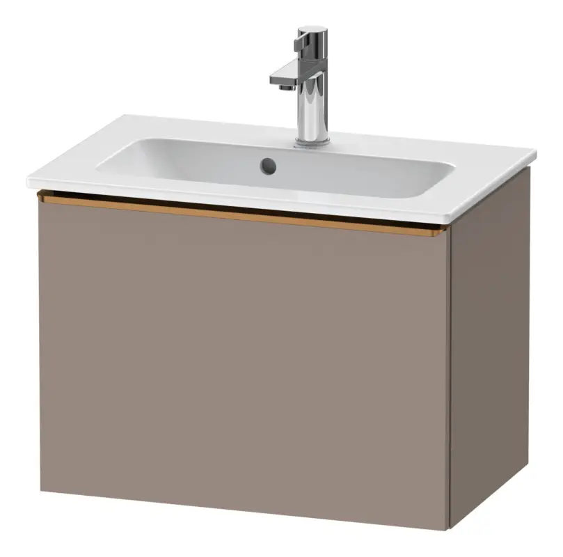 Must-Have Duravit D-Neo Waschtischunterschrank mit 1 Auszug Griff Bronze Gebürstet 610 x 440 x 372 mm - Basalt Matt
