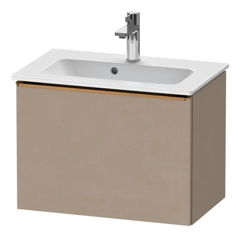 Duravit D-Neo Waschtischunterschrank mit 1 Auszug Griff Bronze Gebürstet 610 x 440 x 372 mm - Leinen Matt Wochenendangebot