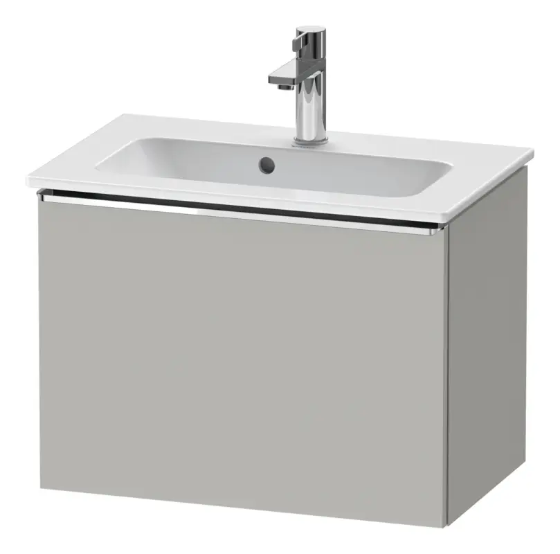 Duravit D-Neo Waschtischunterschrank mit 1 Auszug Griff Chrom Hochglanz 610 x 440 x 372 mm - Betongrau Matt Top-Seller