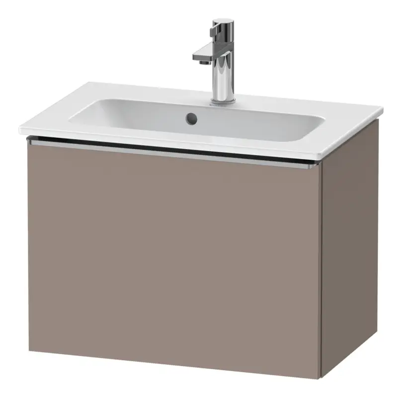 Duravit D-Neo Waschtischunterschrank mit 1 Auszug Griff Edelstahl Gebürstet 610 x 440 x 372 mm - Basalt Matt Markenprodukt