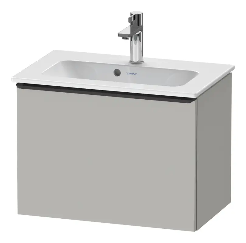 Neue Kollektion Duravit D-Neo Waschtischunterschrank mit 1 Auszug Griff Diamantschwarz Matt 610 x 440 x 372 mm - Betongrau Matt