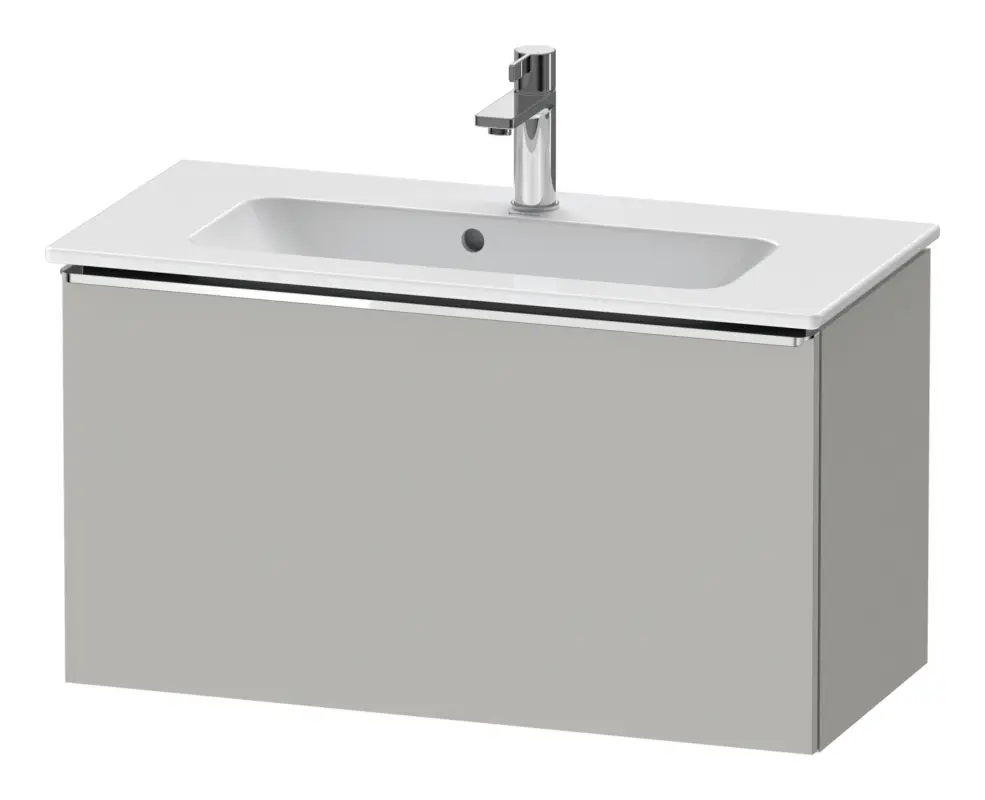 Duravit D-Neo Waschtischunterschrank mit 1 Auszug Griff Chrom Hochglanz 810 x 440 x 372 mm - Betongrau Matt Kracherpreis