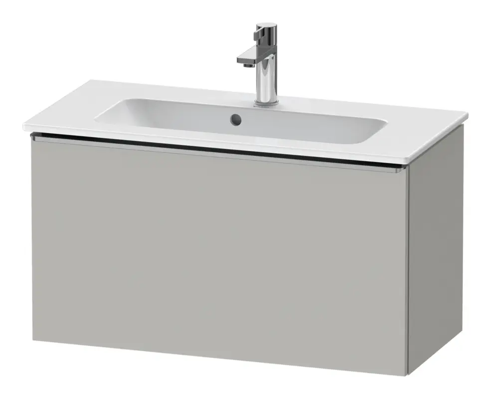 Duravit D-Neo Waschtischunterschrank mit 1 Auszug Griff Edelstahl Gebürstet 810 x 440 x 372 mm - Betongrau Matt Online Kaufen