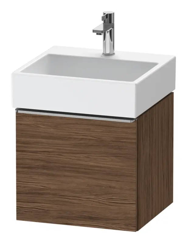 Markenprodukt Duravit D-Neo Waschtischunterschrank mit 1 Auszug Griff Edelstahl Gebürstet 484 x 440 x 442 mm - Nussbaum dunkel Matt