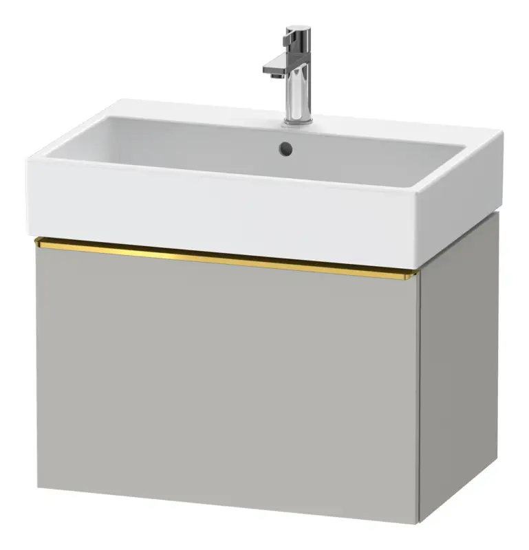 Finale Aktion Duravit D-Neo Waschtischunterschrank mit 1 Auszug Griff Gold Poliert 684 x 440 x 442 mm - Betongrau Matt