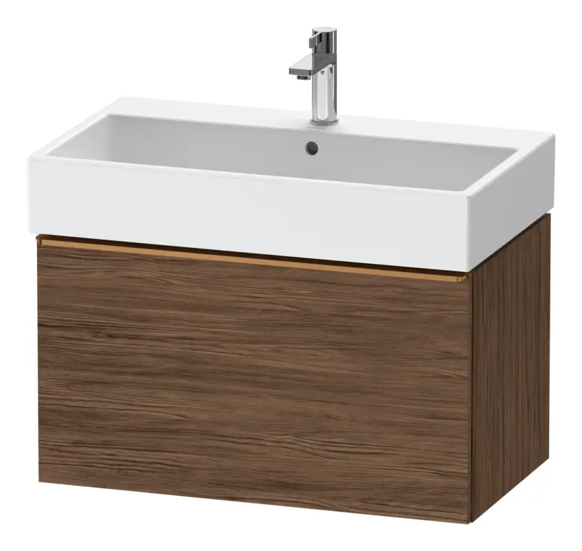 Direktkauf Duravit D-Neo Waschtischunterschrank mit 1 Auszug Griff Bronze Gebürstet 784 x 440 x 442 mm - Nussbaum dunkel Matt