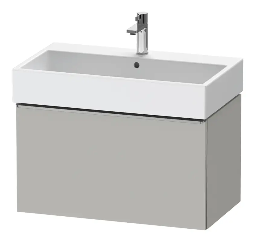Preisreduziert Duravit D-Neo Waschtischunterschrank mit 1 Auszug Griff Edelstahl Gebürstet 784 x 440 x 442 mm - Betongrau Matt