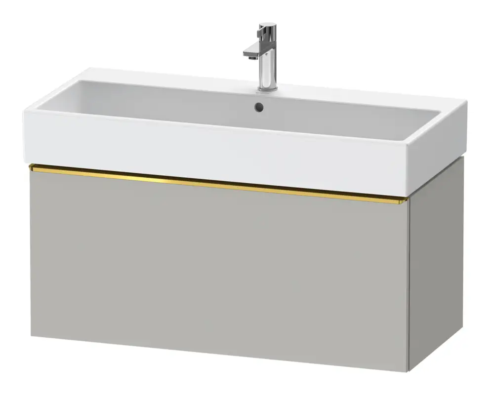Duravit D-Neo Waschtischunterschrank mit 1 Auszug Griff Gold Poliert 984 x 440 x 442 mm - Betongrau Matt Preisknaller