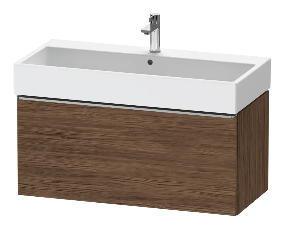 Duravit D-Neo Waschtischunterschrank mit 1 Auszug Griff Edelstahl Gebürstet 984 x 440 x 442 mm - Nussbaum dunkel Matt Billig
