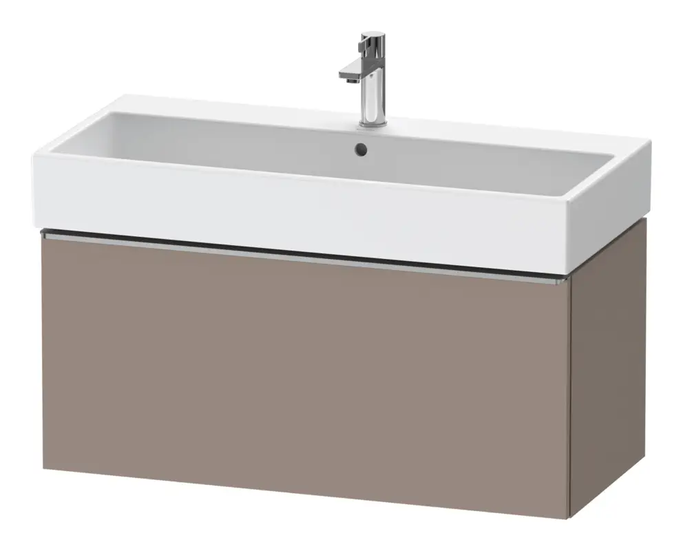 Duravit D-Neo Waschtischunterschrank mit 1 Auszug Griff Edelstahl Gebürstet 984 x 440 x 442 mm - Basalt Matt Must-Have