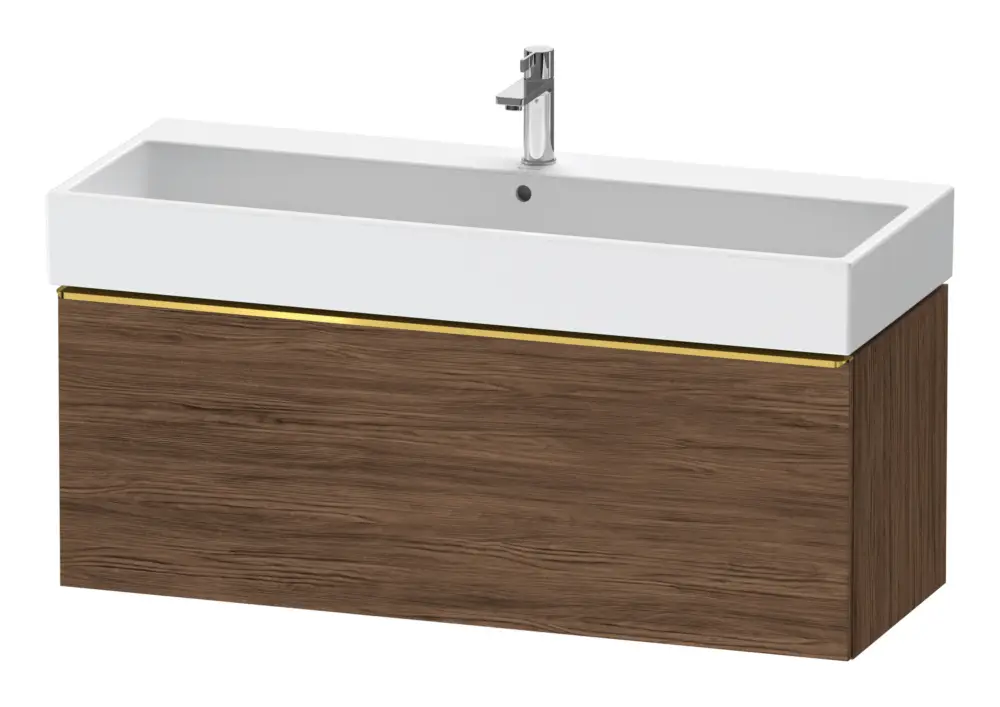 Duravit D-Neo Waschtischunterschrank mit 1 Auszug Griff Gold Poliert 1184 x 440 x 442 mm - Nussbaum dunkel Matt Billig