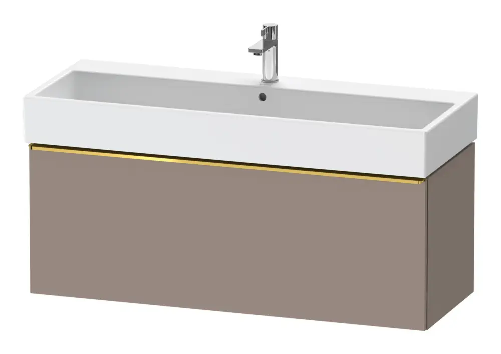 Sale Duravit D-Neo Waschtischunterschrank mit 1 Auszug Griff Gold Poliert 1184 x 440 x 442 mm - Basalt Matt