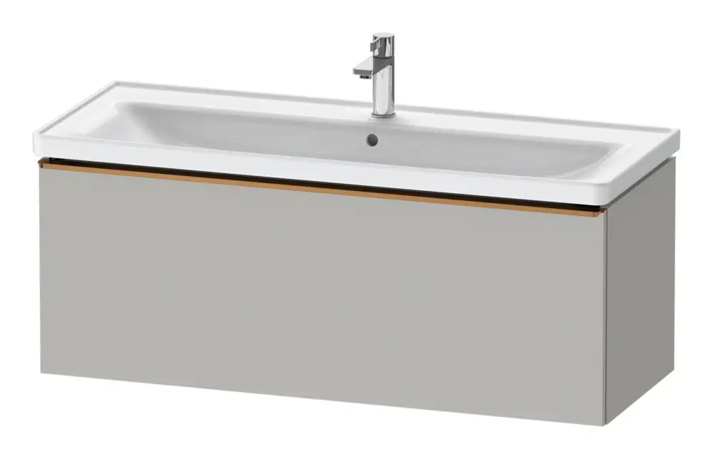 Duravit D-Neo Waschtischunterschrank mit 1 Auszug Griff Bronze Gebürstet 1184 x 440 x 452 mm - Betongrau Matt Geprüft