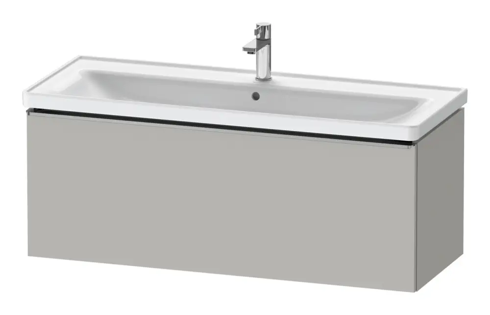 Preisreduziert Duravit D-Neo Waschtischunterschrank mit 1 Auszug Griff Edelstahl Gebürstet 1184 x 440 x 452 mm - Betongrau Matt