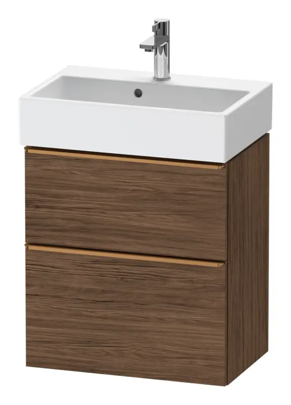 Online Kaufen Duravit D-Neo Waschtischunterschrank mit 2 Auszügen Griff Bronze Gebürstet 584 x 625 x 372 mm - Nussbaum dunkel Matt