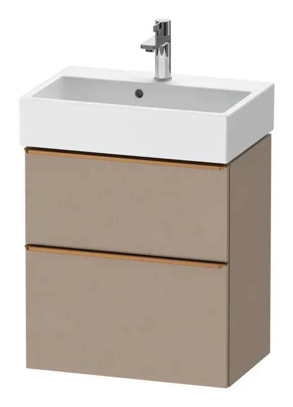 Duravit D-Neo Waschtischunterschrank mit 2 Auszügen Griff Bronze Gebürstet 584 x 625 x 372 mm - Leinen Matt Meistverkauft