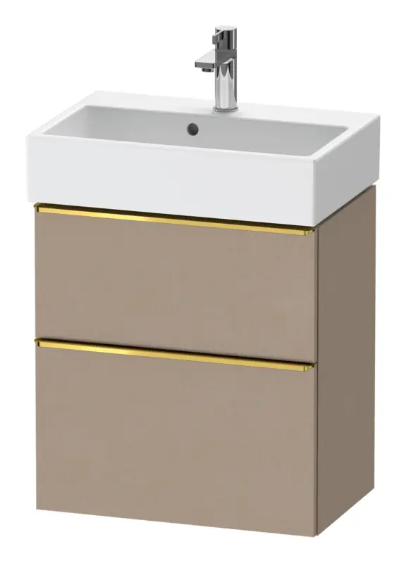 Duravit D-Neo Waschtischunterschrank mit 2 Auszügen Griff Gold Poliert 584 x 625 x 372 mm - Leinen Matt Ausverkauf