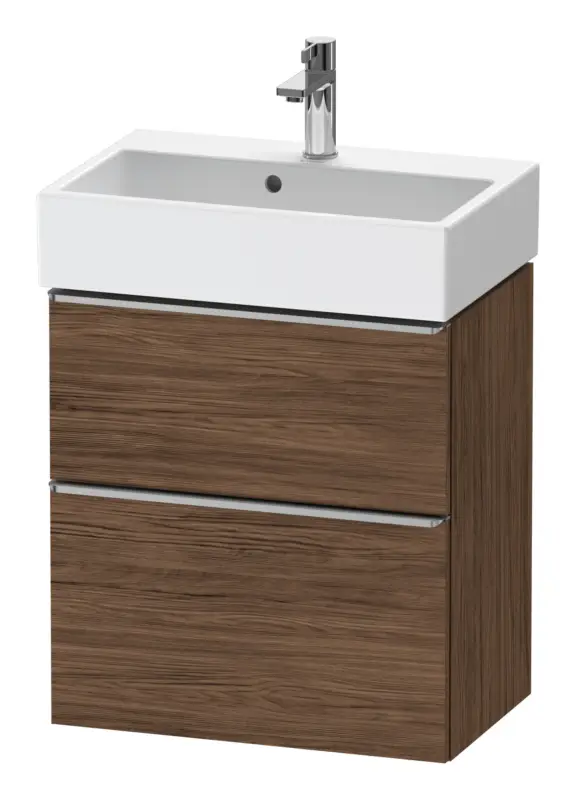 Duravit D-Neo Waschtischunterschrank mit 2 Auszügen Griff Edelstahl Gebürstet 584 x 625 x 372 mm - Nussbaum dunkel Matt Solange Der Vorrat Reicht