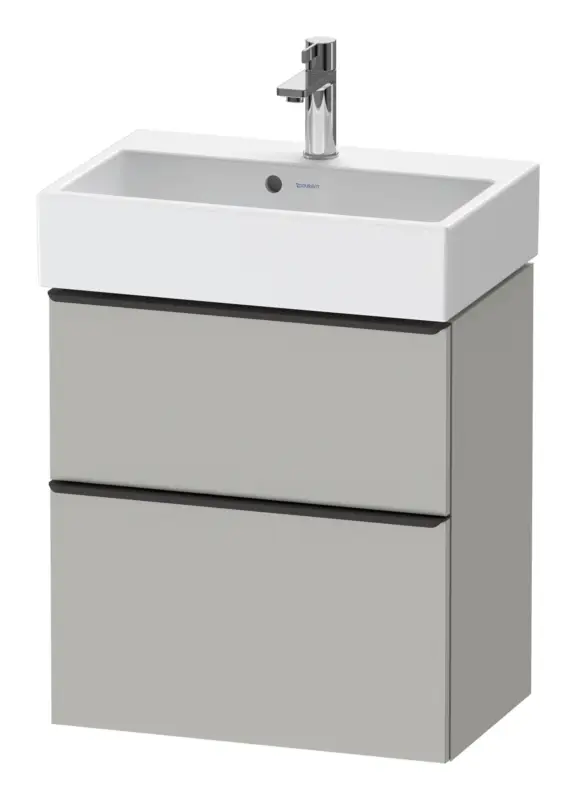 Ausverkauf Duravit D-Neo Waschtischunterschrank mit 2 Auszügen Griff Diamantschwarz Matt 584 x 625 x 372 mm - Betongrau Matt