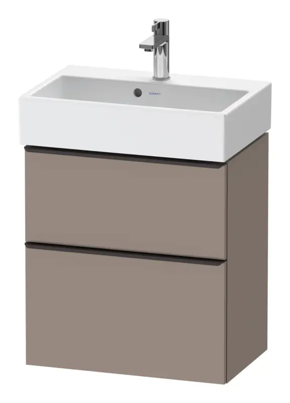 Duravit D-Neo Waschtischunterschrank mit 2 Auszügen Griff Diamantschwarz Matt 584 x 625 x 372 mm - Basalt Matt Preisknaller