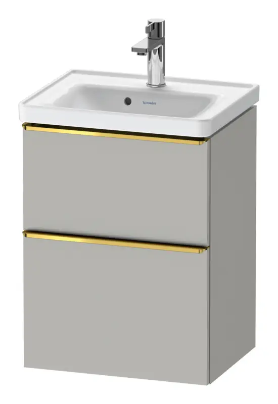 Abverkauf Duravit D-Neo Waschtischunterschrank mit 2 Auszügen Griff Gold Poliert 484 x 625 x 372 mm - Betongrau Matt