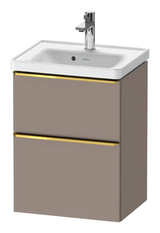 Duravit D-Neo Waschtischunterschrank mit 2 Auszügen Griff Gold Poliert 484 x 625 x 372 mm - Basalt Matt Schneller Versand
