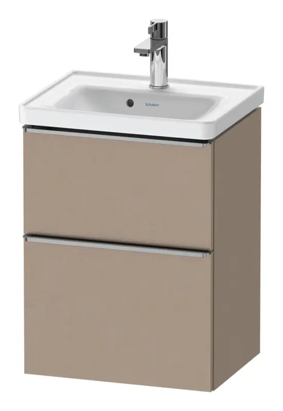 Duravit D-Neo Waschtischunterschrank mit 2 Auszügen Griff Edelstahl Gebürstet 484 x 625 x 372 mm - Leinen Matt Schnäppchen