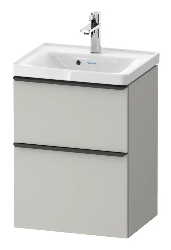 Super-Preis Duravit D-Neo Waschtischunterschrank mit 2 Auszügen Griff Diamantschwarz Matt 484 x 625 x 372 mm - Betongrau Matt
