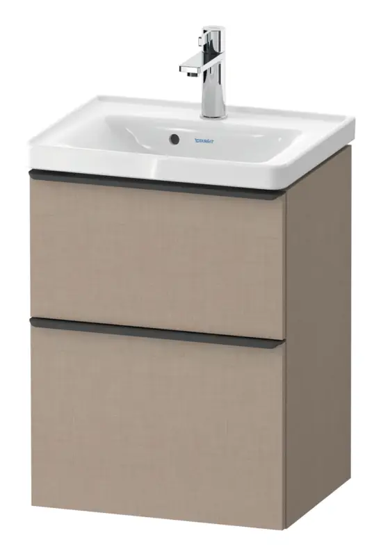 Duravit D-Neo Waschtischunterschrank mit 2 Auszügen Griff Diamantschwarz Matt 484 x 625 x 372 mm - Leinen Matt Top-Seller