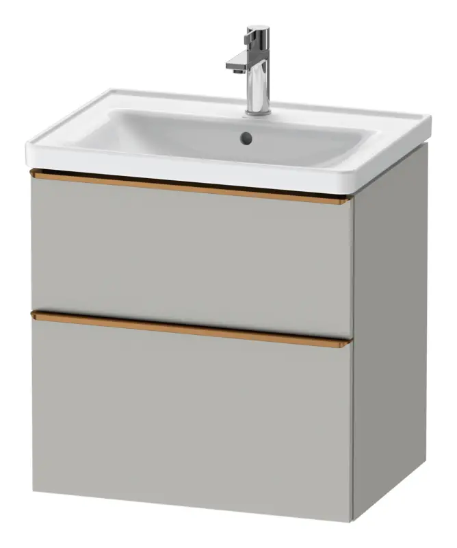 Duravit D-Neo Waschtischunterschrank mit 2 Auszügen Griff Bronze Gebürstet 634 x 625 x 452 mm - Betongrau Matt Preis Gesenkt