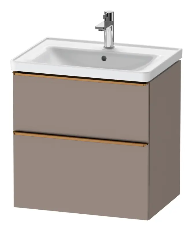 Duravit D-Neo Waschtischunterschrank mit 2 Auszügen Griff Bronze Gebürstet 634 x 625 x 452 mm - Basalt Matt Neue Kollektion