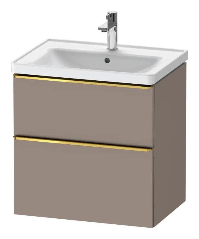 Sale Duravit D-Neo Waschtischunterschrank mit 2 Auszügen Griff Gold Poliert 634 x 625 x 452 mm - Basalt Matt