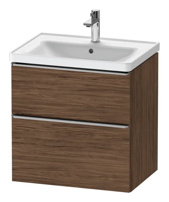 Bestpreis Duravit D-Neo Waschtischunterschrank mit 2 Auszügen Griff Edelstahl Gebürstet 634 x 625 x 452 mm - Nussbaum dunkel Matt