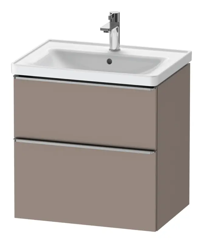Nur Heute Duravit D-Neo Waschtischunterschrank mit 2 Auszügen Griff Edelstahl Gebürstet 634 x 625 x 452 mm - Basalt Matt