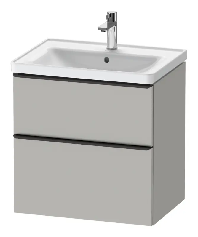 Duravit D-Neo Waschtischunterschrank mit 2 Auszügen Griff Diamantschwarz Matt 634 x 625 x 452 mm - Betongrau Matt Bestpreis