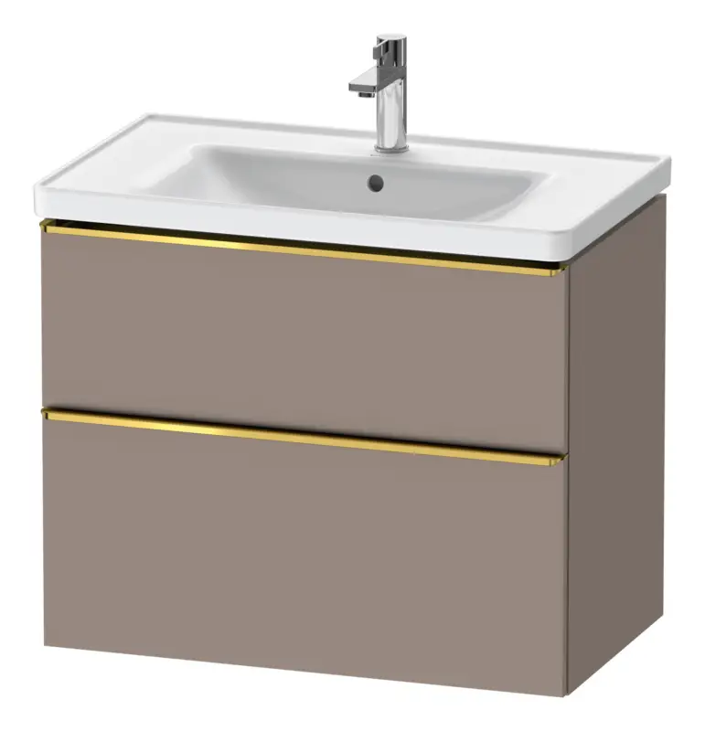 Begrenztes Angebot Duravit D-Neo Waschtischunterschrank für 236780 mit 2 Auszügen Griff Gold Poliert 784 x 625 x 452 mm - Basalt Matt