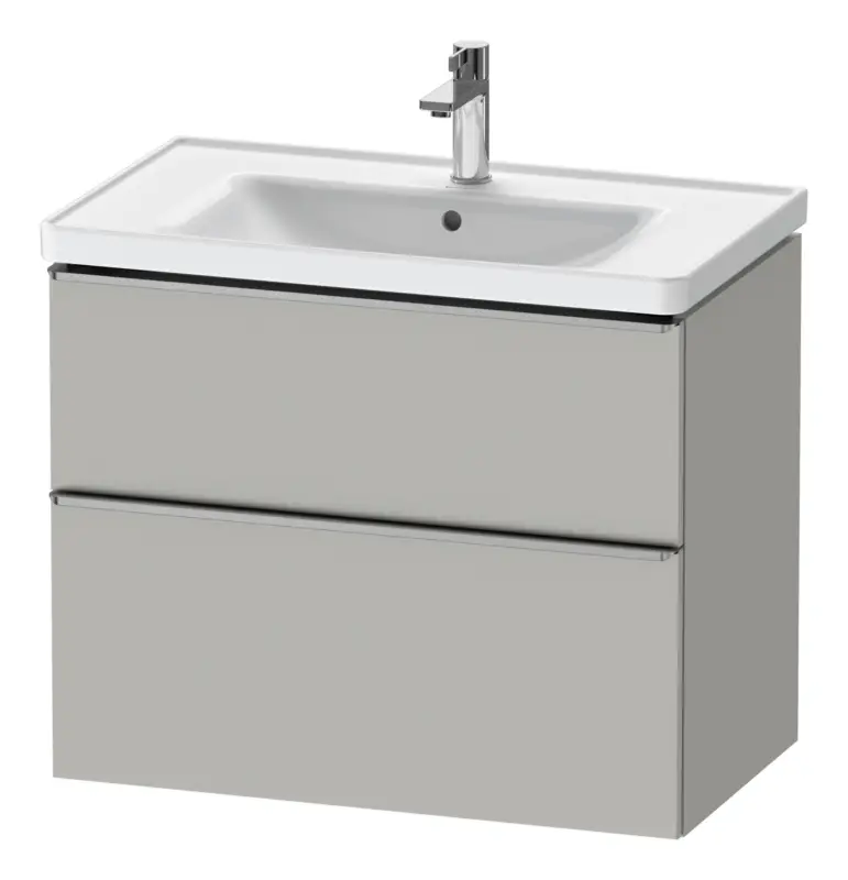 Duravit D-Neo Waschtischunterschrank für 236780 mit 2 Auszügen Griff Edelstahl Gebürstet 784 x 625 x 452 mm - Betongrau Matt Highlight