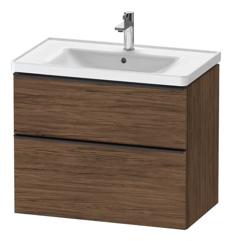 Duravit D-Neo Waschtischunterschrank für 236780 mit 2 Auszügen Griff Diamantschwarz Matt 784 x 625 x 452 mm - Nussbaum dunkel Matt Angebot