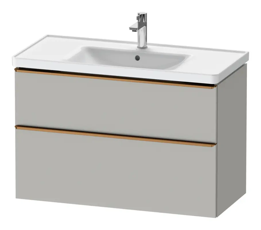 Duravit D-Neo Waschtischunterschrank mit 2 Auszügen Griff Bronze Gebürstet 984 x 625 x 452 mm - Betongrau Matt Super-Preis