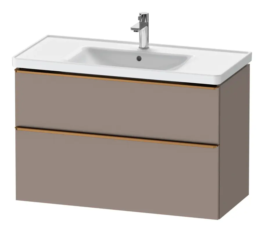 Duravit D-Neo Waschtischunterschrank mit 2 Auszügen Griff Bronze Gebürstet 984 x 625 x 452 mm - Basalt Matt Neuheit