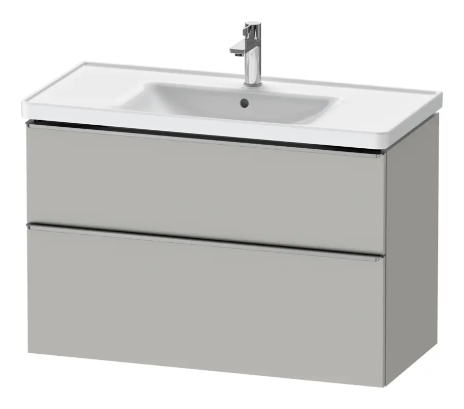 Duravit D-Neo Waschtischunterschrank mit 2 Auszügen Griff Edelstahl Gebürstet 984 x 625 x 452 mm - Betongrau Matt Knallerangebot