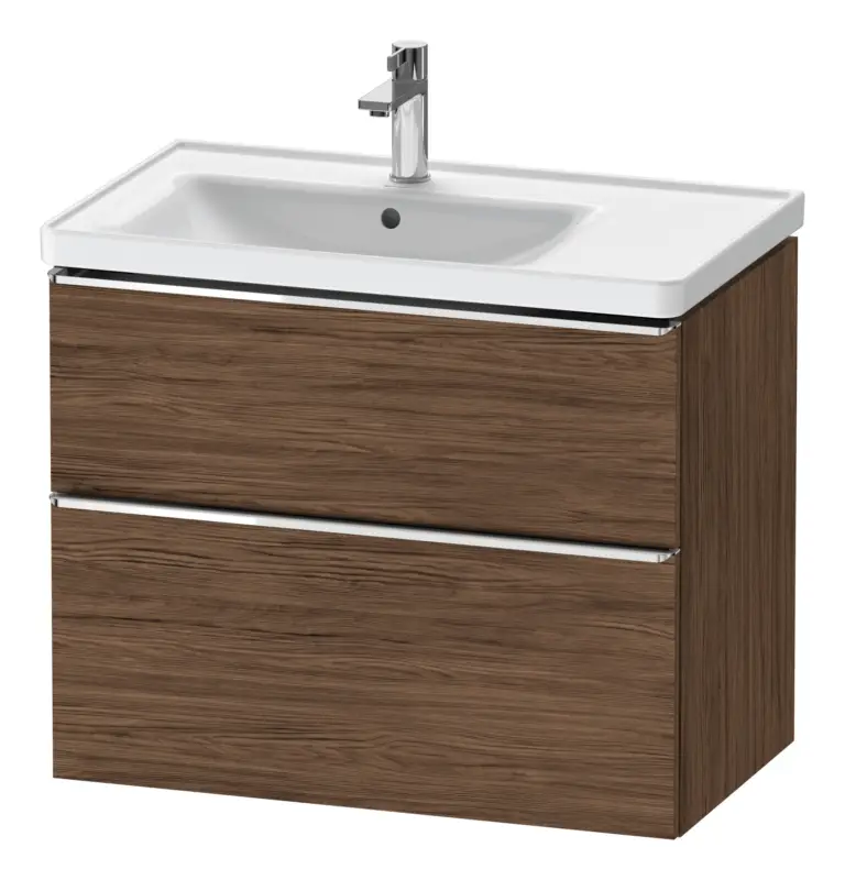 Duravit D-Neo Waschtischunterschrank für 236980 mit 2 Auszügen Griff Chrom Hochglanz 784 x 625 x 452 mm - Nussbaum dunkel Matt Neue Kollektion