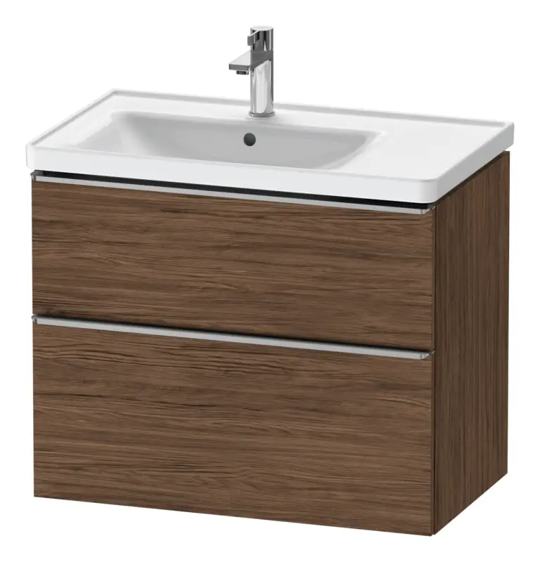 Aktuell Duravit D-Neo Waschtischunterschrank für 236980 mit 2 Auszügen Griff Edelstahl Gebürstet 784 x 625 x 452 mm - Nussbaum dunkel Matt